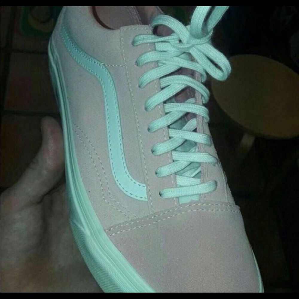 Teal and grey vans